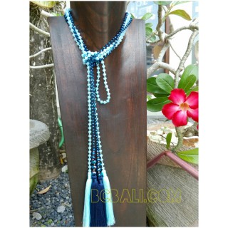 single strand long seed beads tassels necklaces crystal